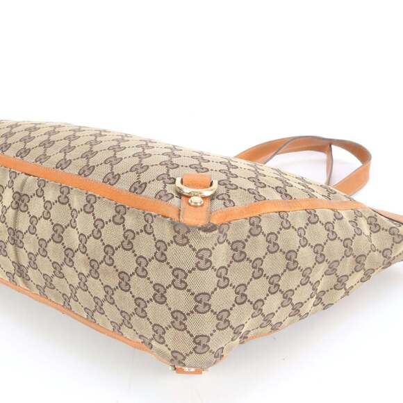 Gucci GG Canvas Abby 141472 Leather Tote Bag Shoulder Brown Women's - Picture 6 of 9